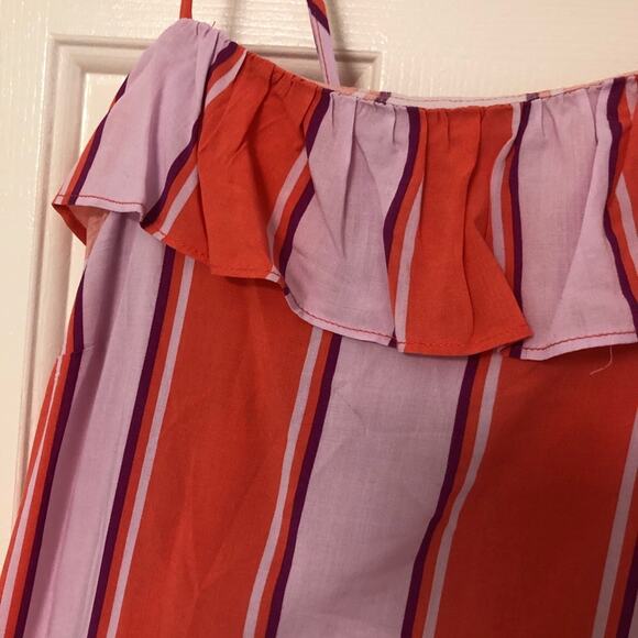 OLD NAVY • Purple Orange Ruffle Stripe Cami Tank Top - Picture 3 of 5